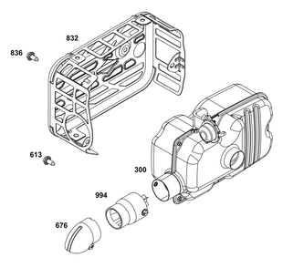Exhaust Group Diagram and Parts List for 125P42-0031-H5  Briggs and Stratton Engine